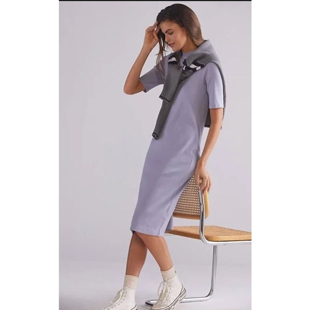 Anthropologie Daily Practice Mock Neck Midi Dress Womens Purple Size L Fall NWT